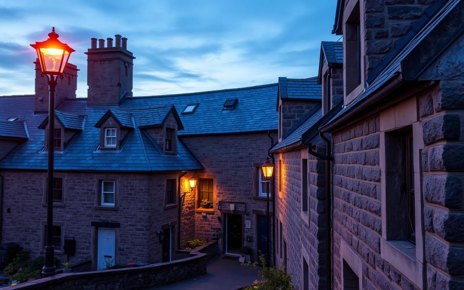 Traditional Scottish stone houses in Stirling
